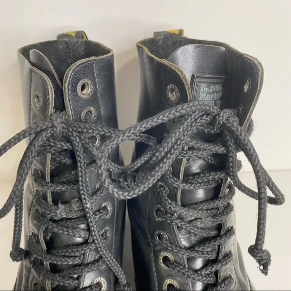 Dr Martens 10966 Steel Toe Cap Combat Boots Black Leather 10 Eye Lace Up Punk 11 - Picture 7 of 16